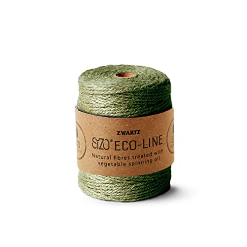 Sizo 150m Jute-Schnur Kordel Natur und unterschiedliche Farben - 3mm Dick (Oliv Grün) von Sizo