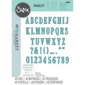 Framelits Die Set Fine Line Alpha #2 45PK von Sizzix