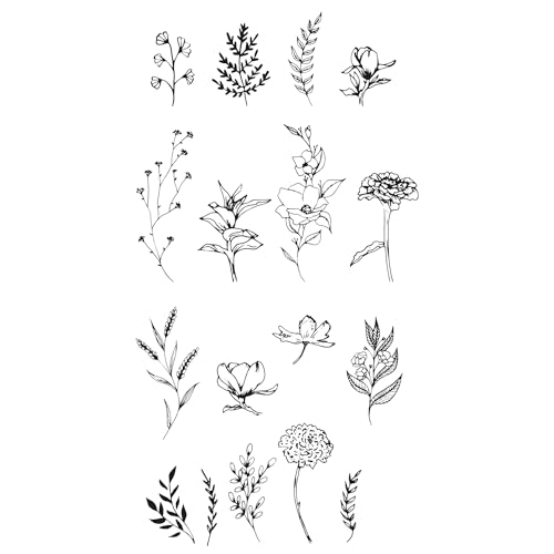 Sizzix™ Stempelset, transparent, 17 Stück — Garden Botanicals von Lisa Jones von Sizzix