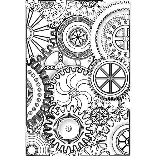 Sizzix by 3–D Texture Fades Embossing Folder Mini Mechanics von Tim Holtz, 665633, PP-Kunststoff, Multicolor, Einheitsgröße von Sizzix