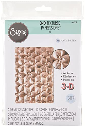 Sizzix 3-D Textured Impressions Prägeschablone Organische Blütenblätter von Kath Breen, 664998, PP-Kunststoff, Einheitsgröße von Sizzix