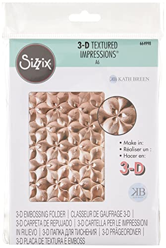 Sizzix Embossing Folder Organic Petals by 3-D Textured Impressions Prägeschablone Organische Blütenblätter von Kath Breen, 664998, Papier, Einheitsgröße von Sizzix