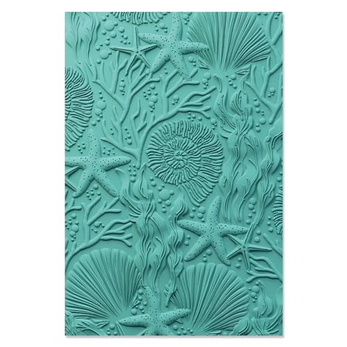 Sizzix 666638 3-D Textured Impressions Embossing Folder by Kath Breen Prägeschablone mit 3D-Prägung Under the Sea, Mehrfarbig, One Size von Sizzix