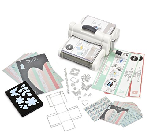 Sizzix Big Shot Plus A4 Stanz- und Prägemaschine 661546, 21 cm Öffnung, My Life Handmade Starter Set, Mehrfarbig, 40 x 30 x 19 cm, Big Shot Plus Starterkit Ft Mlh von Sizzix