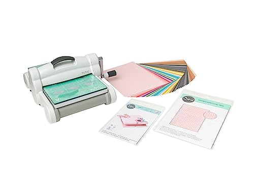 Sizzix Big Shot Plus Starter-Set für manuelles Stanzen und Prägen (9 Zoll) | Kartenherstellung, Papierbasteln, Scrapbooking, Schablonieren und mehr, Weiß/Grau, Einheitsgröße von Sizzix