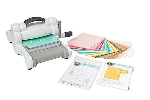 Sizzix Big Shot Starter-Set für manuelles Stanzen und Prägen (6 Zoll) | Kartenherstellung, Papierbasteln, Scrapbooking, Schablonieren und mehr, Weiß/Grau, Einheitsgröße von Sizzix