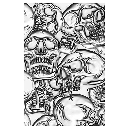 Sizzix Embossing Folder by Chapter Sizzx 3-D Texture Fades Prägeschablone Skulls von Tim Holtz | 665771 | Kapitel 3 2022, Multicolour, One Size von Sizzix