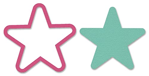 Sizzix Framelits Stanzformen-Set 2PK Star, 665250, mehrfarbig, Einheitsgröße von Sizzix