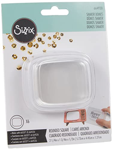 Sizzix Making Essential Shaker Kuppeln Abgerundetes Quadrat, 2 1/4 „x 1 3/4", 664920, Mehrfarbig, Einheitsgröße von Sizzix