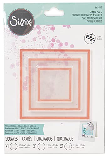 Sizzix Making Essential Shaker Scheiben quadratisch 1 2 3 1/2" 3PK, 665452, multicolor, Einheitsgröße von Sizzix