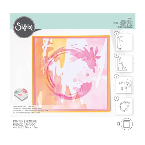 Sizzix Making Tool Layered Stencil 6"X6" By Olivia Rose-Painted von Sizzix