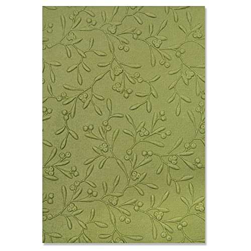 Sizzix Embossing Folder by Chapter Sizzx 3-D Textured Impressions Prägeschablone Delicate Mistletoe von Kath Breen | 665759 | Kapitel 3 2022, Kunststoff, Multicolour, One Size von Sizzix