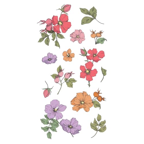 Sizzix Stempelset aus Gummi, transparent, 13er-Pckg. — Wildflower Botanicals von Sizzix