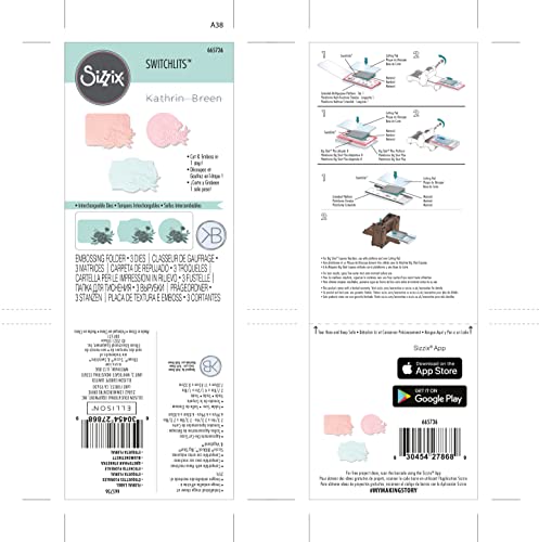 Sizzix by Switchlits Embossing Folder Floral Label von Kath Breen, 665736, multicolor, One Size von Sizzix