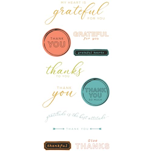 Sizzix Transparente Stempel mit Rahmen, Stanzschablone "Thank Sentiments by 49 and Market" von Sizzix