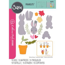 Thinlits Die Set Bunny Bits & Blooms #2 15PK von Sizzix