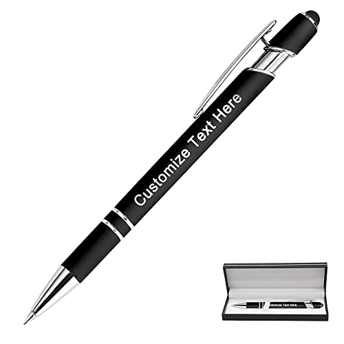 Bis zu 500 Stück Personalisiert Kugelschreiber mit Gravur Name Text Logo, Personalisierter Kugelschreiber Set Hochwertig Metall Stift mit Stylus für Geschenk Frauen Männer Hochzeit von Skartam