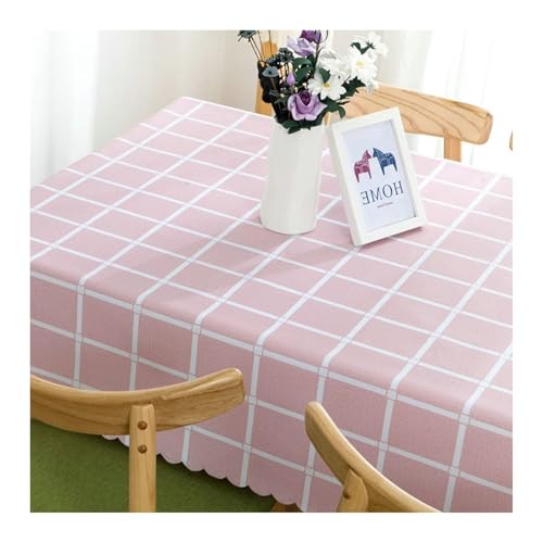 Abwaschbare Tischdecke 90x90CM, PVC Tablecloth Plaid Rauchrosa Tablecloth Quadrat für Wohnzimmer, Esszimmer, Balkon, Garten von Skcess