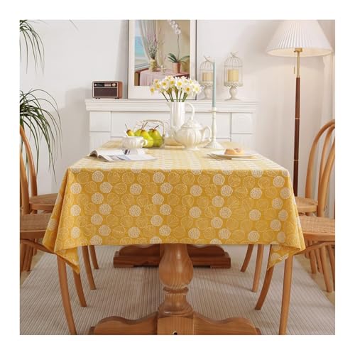 Abwaschbare Tischdecke Gelb, Baumwolle Tablecloth Blatt Abwaschbare Tischdecke Quadrat 60x60CM für Wohnzimmer, Esszimmer, Balkon, Garten von Skcess