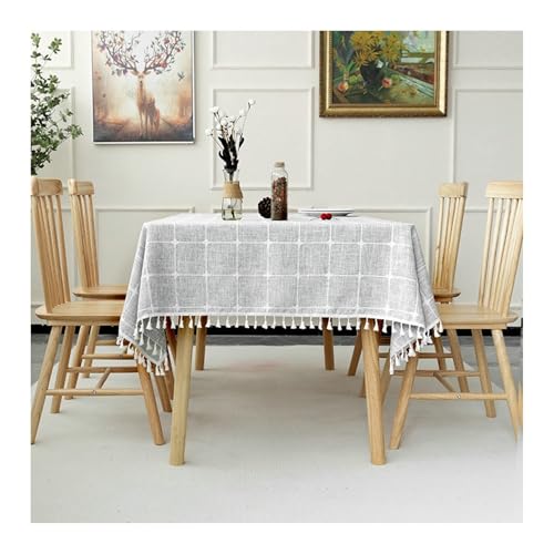 Abwaschbare Tischdecke Grau, Polyester Tablecloth Plaid Tischdecke Quadrat 60x60CM von Skcess