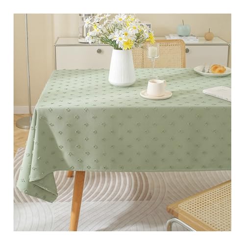 Abwaschbare Tischdecke Grün, Baumwollleinen Tablecloth Gebrochene Blume Tischtuch Rechteck 135X240CM von Skcess