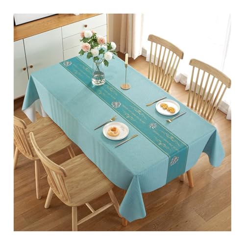 Abwaschbare Tischdecke Grün, PVC Tischdecke Outdoor Blatt Tablecloth Rechteck 137X60CM für Wohnzimmer, Esszimmer, Balkon, Garten von Skcess