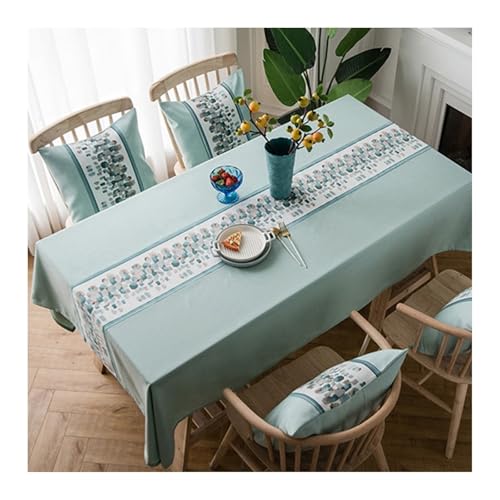 Abwaschbare Tischdecke Grün, Polyester Tablecloth Stein Tischdecke Rechteck 135X250CM von Skcess