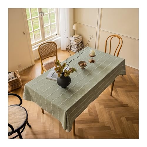 Abwaschbare Tischdecke Grün, Polyester Tischtuch Volltonfarbe Tischtuch Rechteck 135X300CM für Wohnzimmer, Esszimmer, Balkon, Garten von Skcess