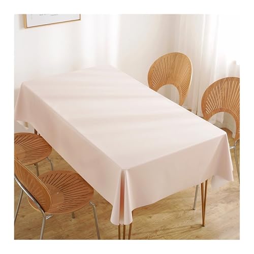 Abwaschbare Tischdecke Rosa, PVC Tischdecke Volltonfarbe Tischdecke Outdoor Rechteck 150x240CM für Wohnzimmer, Esszimmer, Balkon, Garten von Skcess