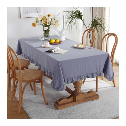 Skcess Tablecloth Grau, Baumwolle Tischtuch Volltonfarbe Tischtuch Rechteck 100x140CM für Wohnzimmer, Esszimmer, Balkon, Garten von Skcess