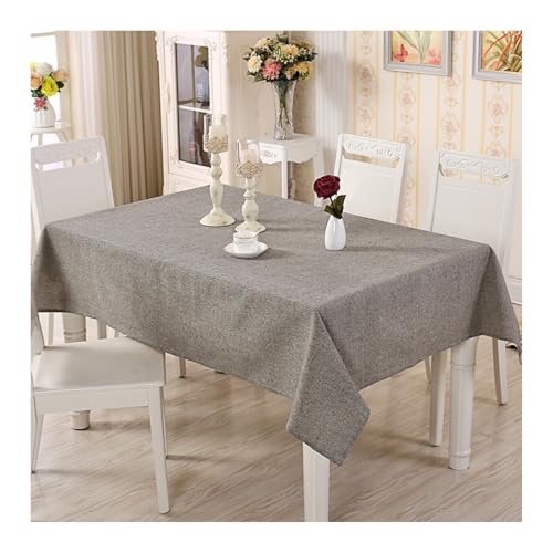 Skcess Tablecloth Grau, Baumwollleinen Tischtuch Volltonfarbe Tischtuch Quadrat 120x120CM für Wohnzimmer, Esszimmer, Balkon, Garten von Skcess