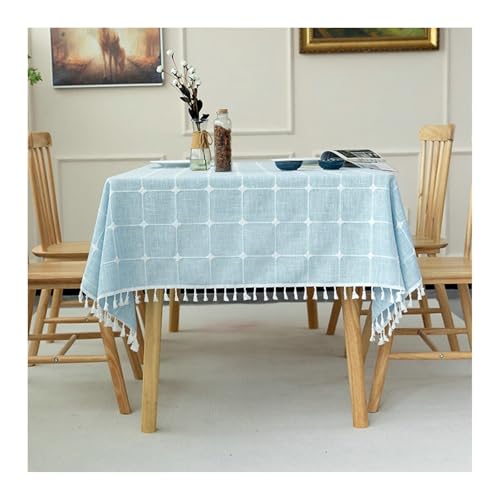 Tablecloth 140x300CM, Polyester Tischtuch Plaid Himmelblau Tischdecke Rechteck von Skcess