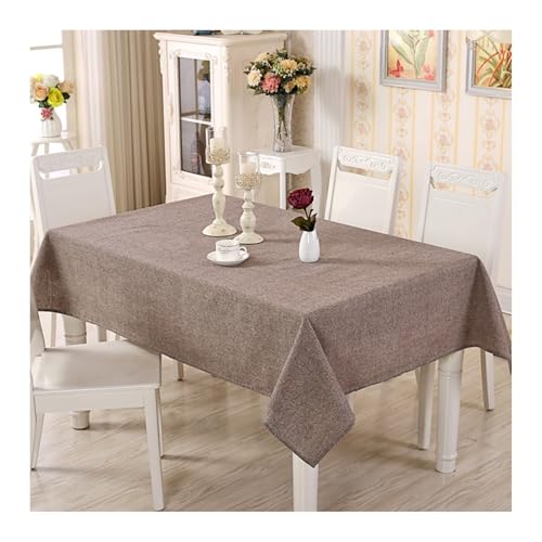 Tablecloth Braun, Baumwollleinen Tischdecke Volltonfarbe Tischdecke Abwaschbar Quadrat 120x120CM von Skcess