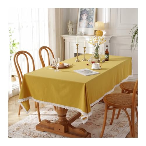 Tablecloth Gelb, Baumwolle Tischdecke Volltonfarbe Tischdecke Abwaschbar Quadrat 60x60CM von Skcess