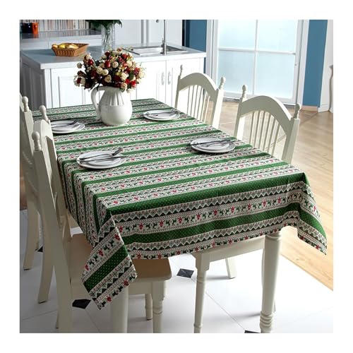 Tablecloth Grün, Baumwolle Tischdecke Weihnachtsmotiv Hirsch Abwaschbare Tischdecke Quadrat 140x140CM von Skcess