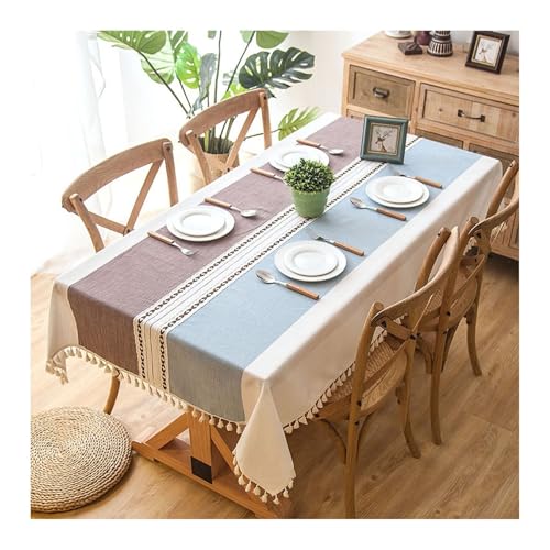 Tablecloth Lila, Polyester Tischdecke Abwaschbar Streifen Tischdecke Rechteck 140x230CM für Wohnzimmer, Esszimmer, Balkon, Garten von Skcess