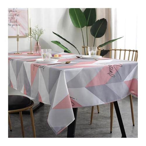 Tablecloth Rosa, Polyester Tablecloth Rhombus Tischdecke Rechteck 135X100CM für Wohnzimmer, Esszimmer, Balkon, Garten von Skcess