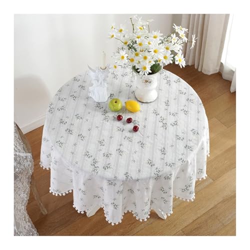 Tablecloth Weiß, Baumwolle Tischdecke Blume Tischdecke Outdoor Quadrat 100x100CM von Skcess