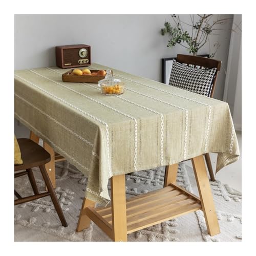 Tischdecke Abwaschbar Beige, Polyester Tischtuch Volltonfarbe Tischtuch Rechteck 135X300CM für Wohnzimmer, Esszimmer, Balkon, Garten von Skcess