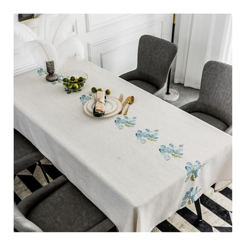 Tischdecke Abwaschbar Blau, Polyester Tablecloth Blume Tablecloth Quadrat 90x90CM für Wohnzimmer, Esszimmer, Balkon, Garten von Skcess