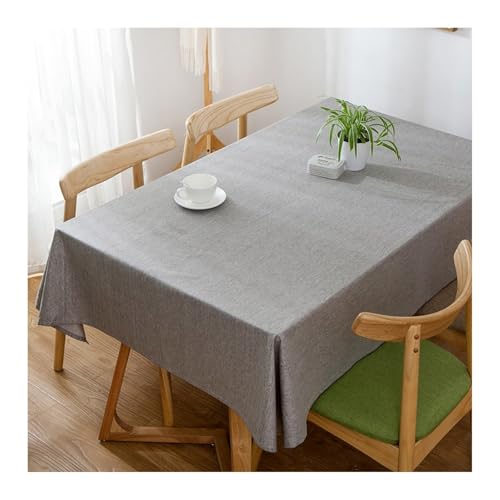 Tischdecke Abwaschbar Grau, Leinen Tischtuch Volltonfarbe Tischdecke Outdoor Rechteck 120x160CM für Wohnzimmer, Esszimmer, Balkon, Garten von Skcess