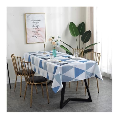 Tischdecke Blau, Polyester Tablecloth Dreieck Abwaschbare Tischdecke Quadrat 90x90CM für Wohnzimmer, Esszimmer, Balkon, Garten von Skcess