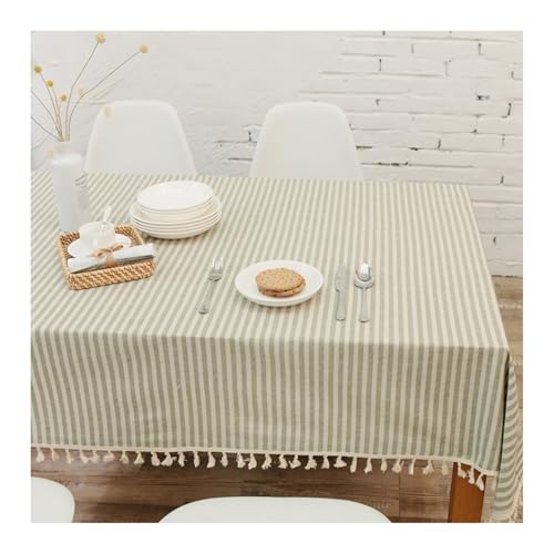 Tischdecke Grün, Polyester Tischdecke Outdoor Streifen Tischdecke Outdoor Quadrat 60x60CM für Wohnzimmer, Esszimmer, Balkon, Garten von Skcess