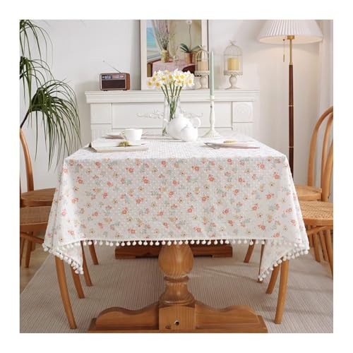 Tischdecke Rosa, Baumwolle Tablecloth Blume Tischdecke Rechteck 40x60CM für Wohnzimmer, Esszimmer, Balkon, Garten von Skcess