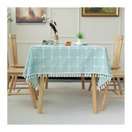 Tischtuch 60x60CM, Polyester Abwaschbare Tischdecke Plaid Seegrün Tablecloth Quadrat für Wohnzimmer, Esszimmer, Balkon, Garten von Skcess