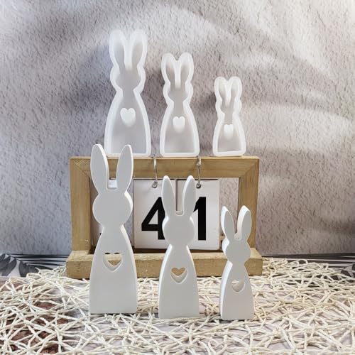 Silikonformen Gießformen Ostern, 3 Stück Silikonform Ostern Silikonform Hase Gips Zum Gießen Ostern Silikonformen Hase Gießform Ostern Kaninchen Giessform Silikon Ostern für DIY Handwerk von Skeadex