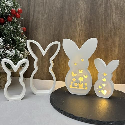 Silikonformen Gießformen Ostern,2 Stück Silikonform Ostern Hase Gießform Hase Gips Zum Gießen Ostern Silikonformen Ostern Gipsform Hase Giessform Silikon Osterhasen Silikonform für DIY Handwerk (I) von Skeadex