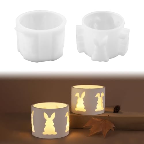 Silikonformen Gießformen Ostern,Silikonform Hase Gießform Kerzenhalter Osterhase Silikonform Gießform Ostern Gips Zum Gießen Kaninchen Silikonformen Ostern Giessform Silikon für Handwerk (HaseB*1) von Skeadex