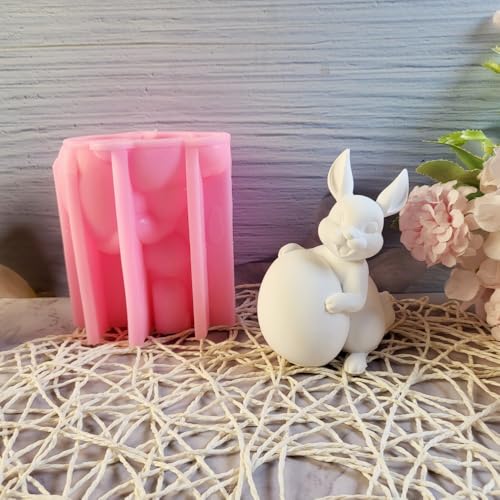 Silikonformen Gießformen Ostern Hase, 3D Osterhase Silikonform Ostern Gießform Ostern Hase Silikonform Frühling Gips Zum Gießen Ostern Giessformen Silikon Ostern Silikon Gießform Frühling für DIY (B) von Skeadex