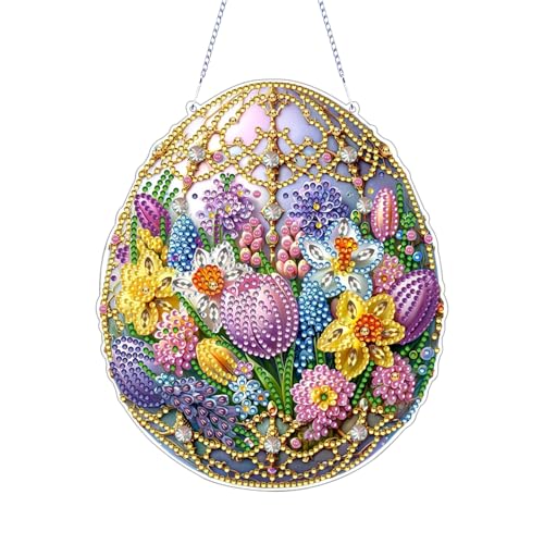 Skeadex Diamond Painting Ostern,DIY Diamant Painting Osterhase,5D Diamond Painting Frühling Ostern Tischdeko, Osterdeko Diamant Malerei Ostereier, Diamond Painting Bastelset für Innen Tisch Wand (M) von Skeadex